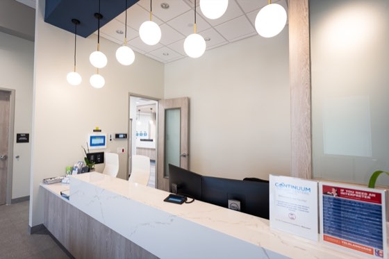 The reception desk