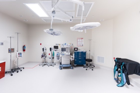 An operating room prepared for a procedure