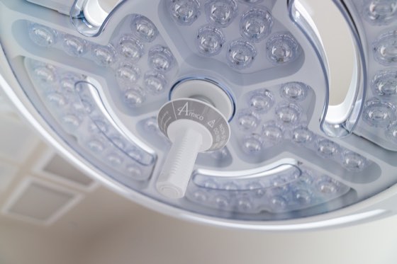 An overhead surgical light